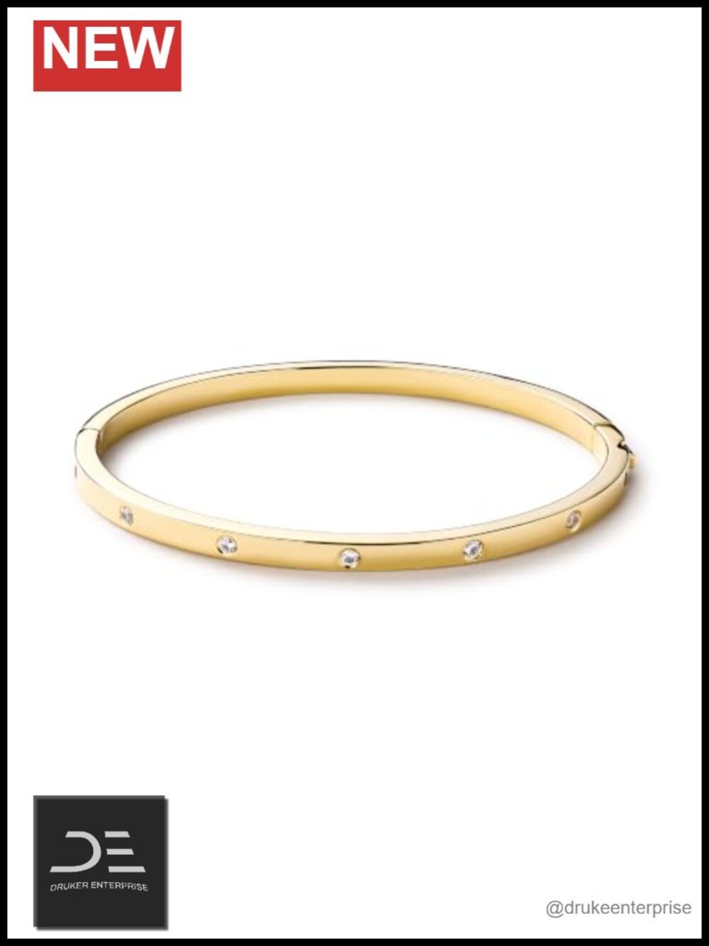 14K Gold Plated Bangle Bracelet with Cubic Zirconia